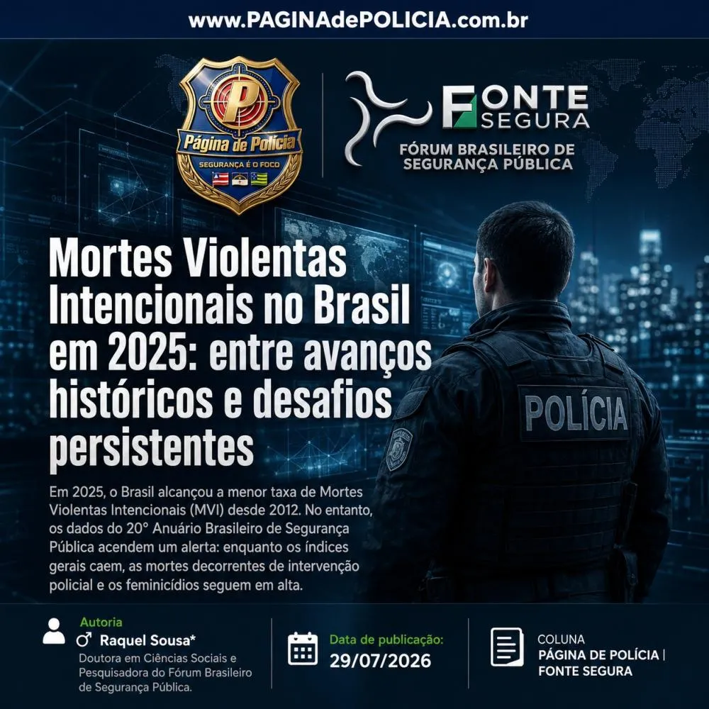 Mortes Violentas Intencionais no Brasil em 2025: entre avanços históricos e desafios persistentes
