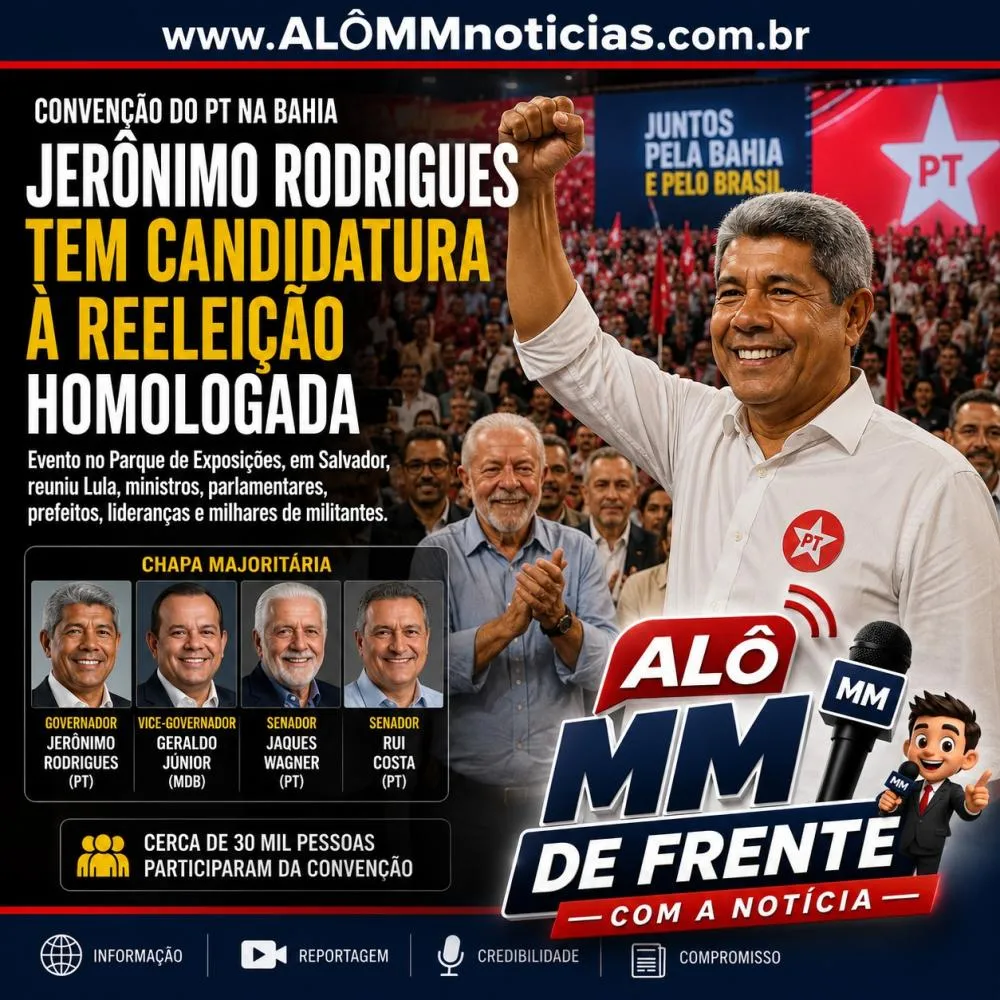 Jerônimo Rodrigues tem candidatura à reeleição homologada em convenção do PT e aliados na Bahia